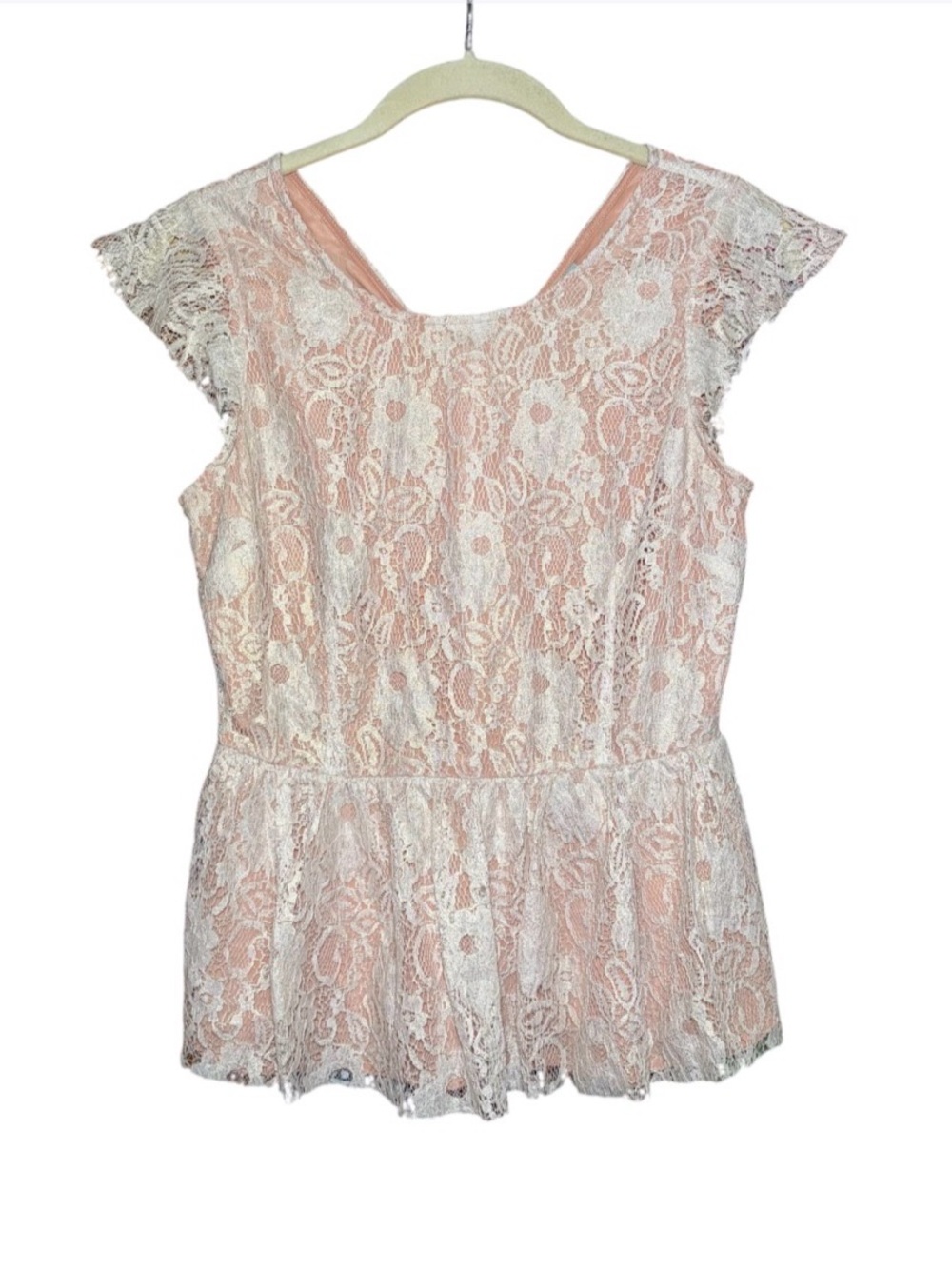 Anthropologie Maeve Katrina Lace Peplum Top Floral Blouse XS Romantic Coquette